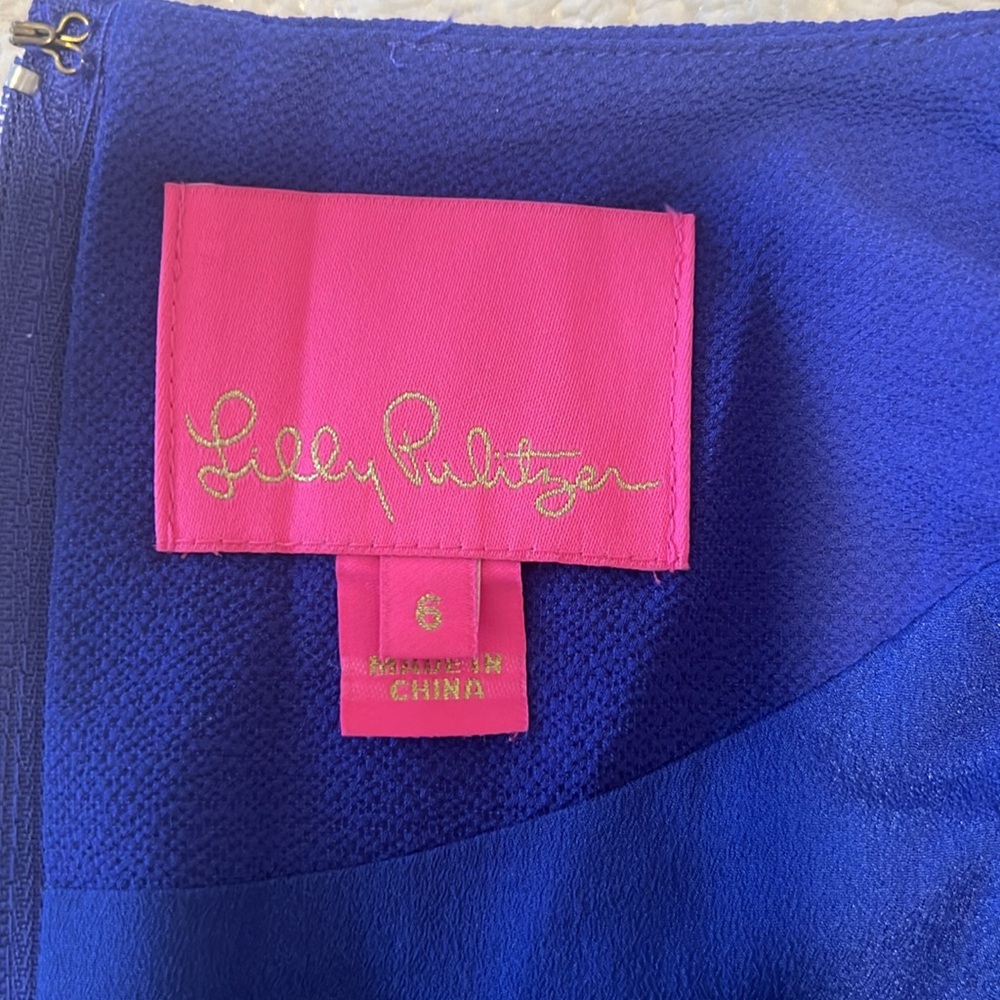 Lilly Pulitzer, long sleeve blue dress wrap skirt - Picture 8 of 8